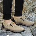 thumbnail image 3 of CHICVOMEY Outdoor Slip-on Sneakers for Men Breathable Leather Upper Non-slip Casual Sneakers for Hiking & Walking Shoes, 3 of 7