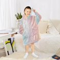 thumbnail image 6 of FORMRS Wearable Blanket Hoodie with Sleeves for Kids Cozy Flannel Sweatshirt, Wavy Striped, 6 of 7