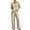 Beige, variant on Two Piece Outfits for Women Long Sleeve V Neck Ribbed Knit Pullover Sweaters Wide Leg Trousers Casual Fall Loungewear Matching Suits Dressy Streetwear