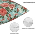 thumbnail image 4 of Rateoe Rose Flowers Pattern Throw Pillow Cover Premium Pillow Stuffer Sham Square for Decorative Cushion Bed Couch Sofa(Pillow insert not included), 4 of 8