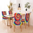 thumbnail image 5 of Psychedelic Art Chair Covers Set of 4 Colorful Tie Dye Abstract Pattern Swirl Stretch Spandex Kitchen Chair Slipcovers Removable Washable Geometric Parsons Chair Cover, 5 of 5
