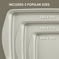 thumbnail image 4 of Rachael Ray 3 Piece Steel Nonstick Bakeware Cookie Pan Set, Silver, 4 of 8