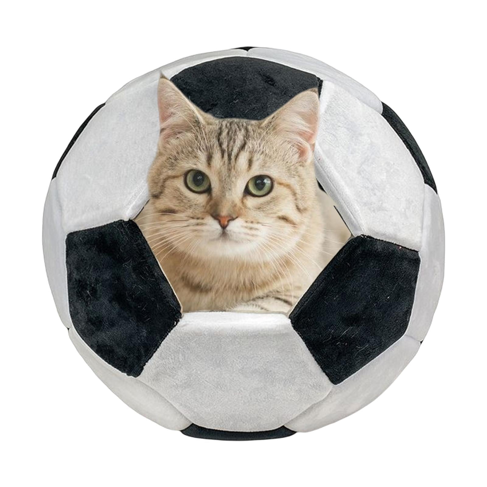 Portable Pet Bed Non Skid Washable Comfortable Football Shaped Warm Dog Bed Pet House Kitten Bed for Outdoor Cat Sleeping Indoor Accessories Black Large