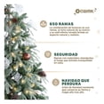 thumbnail image 3 of Árbol de Navidad Artificial Realista Verde Nevado 1.8m Esquimal, Pino Escandinavo con Ramas Tridimensionales, 3 of 6