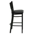 thumbnail image 6 of BizChair 2 Pk. Black Coffee Back Metal Restaurant Barstool - Black Vinyl Seat, 6 of 8