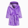 thumbnail image 2 of Gibobby Boys Girls Kids Thick Coral Fleece Bathrobe,Warm Cozy Hooded Robe with Adjustable Belt,Cute Print,for Boys Girls Toddlers 2-12T for Cold Weather Kids Pajamas,Purple,Size 7-8T, 2 of 9