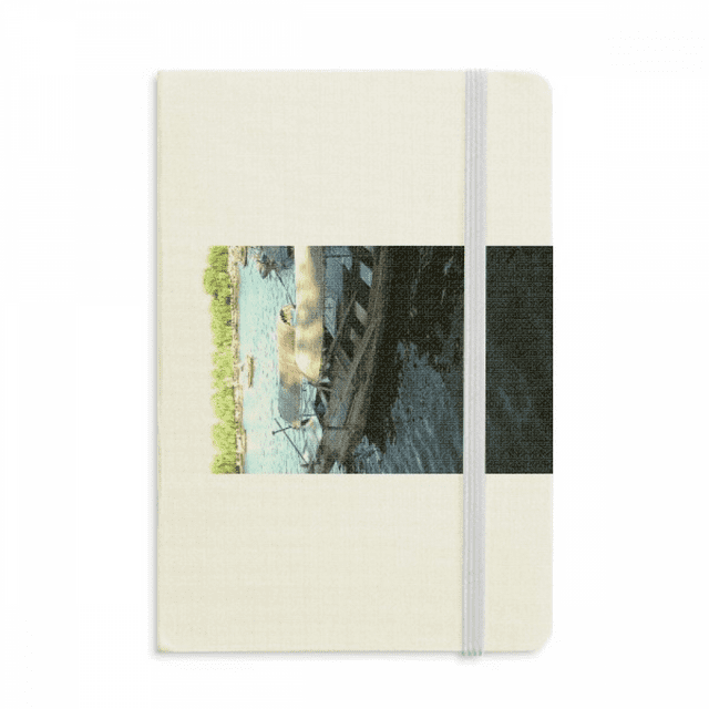 Carnet de Notes Style Chinois Bateau Art Déco Mode Couverture Rigide en Tissu Journal Classique