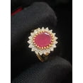 thumbnail image 2 of 7.42 Carats Round Brilliant Cut Diamonds Centered Ruby Cocktail Ring In Hallmark 18K Yellow Gold, 2 of 13