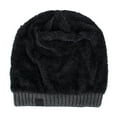 thumbnail image 5 of WREESH Men's Round Top Beanie Knitted Horizontal Stripe Acrylic Yarn Toe Cap for Men Gray, 5 of 6