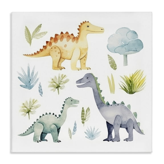 Stupell Industries Coastal Dino Wonderland Wonders Canvas Art, 17 x 17, by Lazar Studio