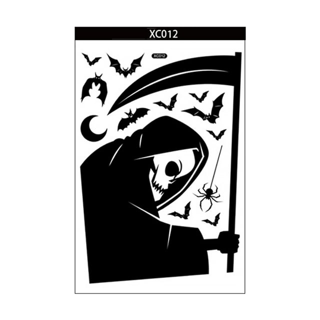 Graflsoa Reusable Halloween Giant Monster Ghost Window Decals - Static Cling Scary Decor for Glass, Mirrors, Doors (25x35cm)