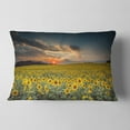 thumbnail image 2 of Designart Sunflower Sunset with Cloudy Sky - Landscape Printed Throw Pillow - 12x20, 2 of 5
