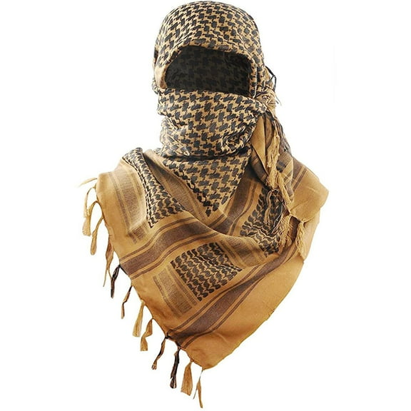 Mikilon Men's Cotton Patterned Desert Scarf with Neck Scarf and Tassel Fringe Scarf Fashion Warm Scarf