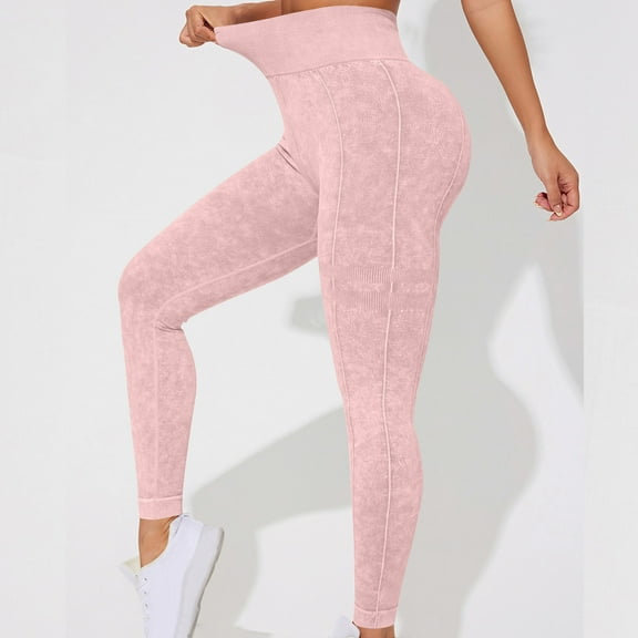 asjyhkr Yoga Pants Women High Waist Butt Lifting Stretch Tights Casual Breathable Quick Drying Seamless Running Gym Workout Leggings