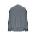 thumbnail image 6 of HOMBOM Crew Neck Sweatshirt for Women Trendy Dark Gray Pullover Fleece Lightweight Plain Womens Tops, 6 of 7