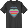 thumbnail image 3 of Chula Mexican Woven Heart Sarape Adult Charcoal Crew Neck Short Sleeve Tee-Large, 3 of 4