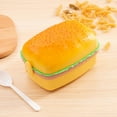 thumbnail image 3 of AMERTEER Portable Lunch Box Creative Hamburger Bento Box With Tableware for School Office, 3 of 4