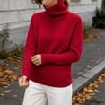thumbnail image 4 of yillto Womens Turtleneck Sweater Ribbed Knit Slim Pullover Long Sleeve Fall Fitting Mock Neck Sweaters, 4 of 4