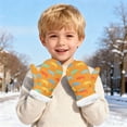 thumbnail image 2 of Winter Mittens for Kids Winter Unisex Kids Thermal Insulated Mittens Printed Warm Lined Cold Weather Outdoor Activity Handwear for Boys and Girls Toddlers Girls Mittens Orange 2 Years-3 Years, 2 of 7