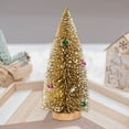thumbnail image 4 of LSLJS Desktop Christmas Tree Ornaments, Christmas Decorations, 9.8 inch Mini Gold Christmas Tree with Wooden Base and Decorative Ball, Xmas Tabletop Scene Layout Christmas Gifts for Office Party, 4 of 6