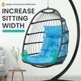 thumbnail image 2 of JEAREY Swing Egg Chair with Stand for Indoor Outdoor, Patio Wicker Hanging Chair, Soft Cushion and Steel Stand, for Backyard Bedroom Balcony,350 lbs Capacity, 2 of 8