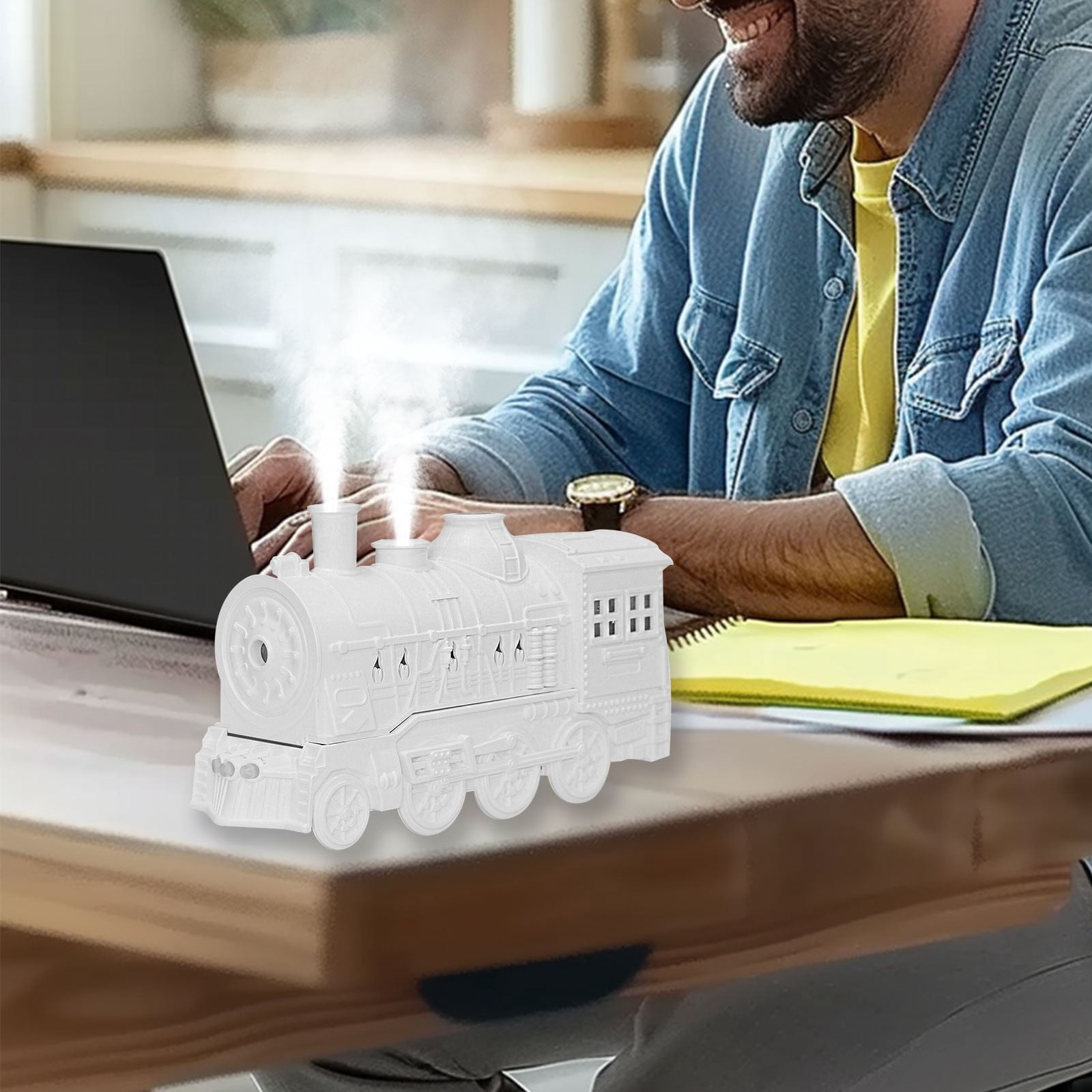 LACKUST Humidifiers for Bedroom,Remote Control Train Coil Humidifier, Aromatherapy Machine for Home and Bedroom,White