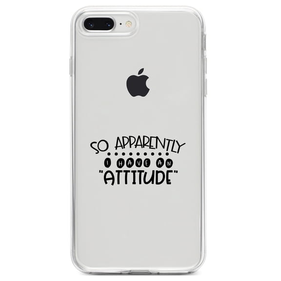 DistinctInk Clear Shockproof Hybrid Case for iPhone 7 PLUS / 8 PLUS (5.5" Screen) TPU Bumper Acrylic Back Tempered Glass Screen Protector - So Apparently I Have An Attitude - Black