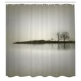 thumbnail image 3 of Ambesonne Nature Shower Curtain, Fall Trees on Island, 69"Wx70"L, Sepia, 3 of 5
