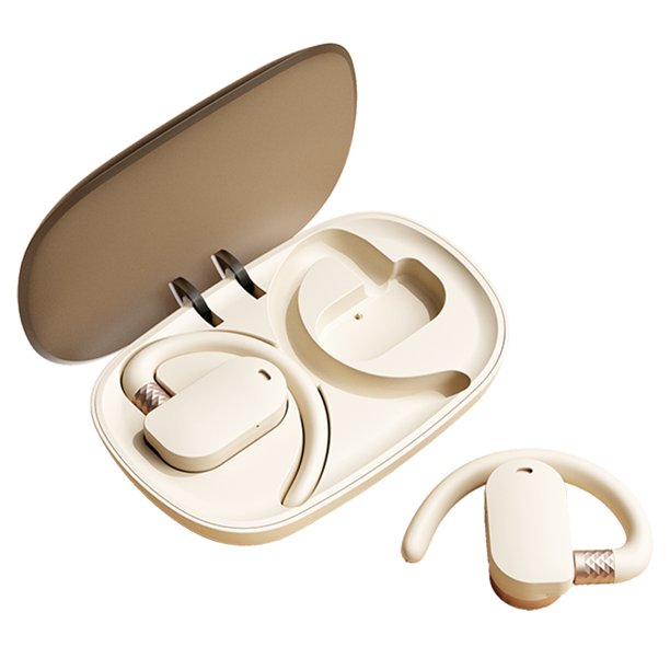 Auriculares BS08 Auriculares inalámbricos BT 5.3 Conducción de aire Diseño no intrauditivo Estuche de carga incluido Control táctil impermeable IPX7 Ideal para deportes y uso diario