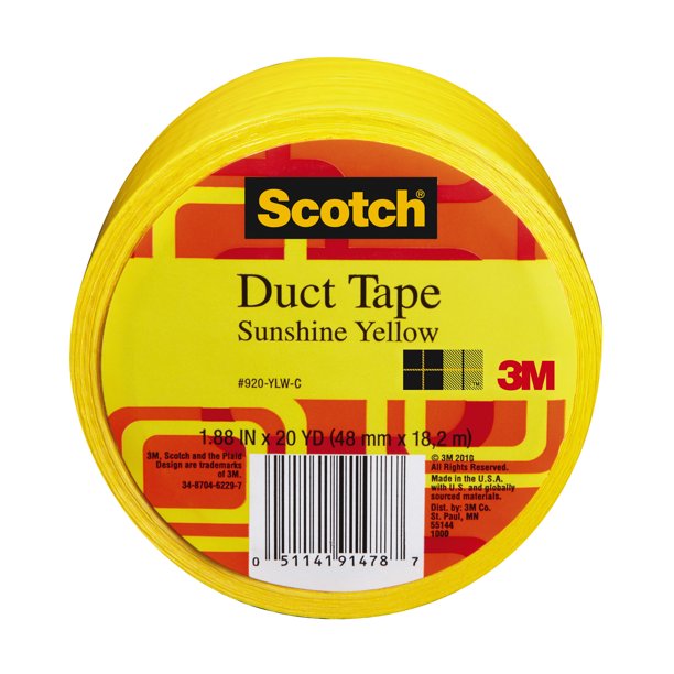 3M Scotch Duct Tape for Artists, Yellow, 1.88" x 20 yds.