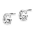 thumbnail image 2 of Auriga 14k White Gold Diamond Initial G Stud Earrings for Women (L- 0.32 inch, W- 0.28 inch), 2 of 5