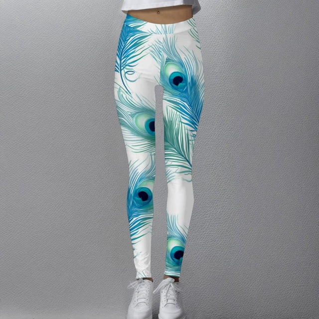 MKLEKYY Leggings deportivos para mujer, pantalones de yoga deportivos de cintura alta ajustados a la moda informal para mujer, leggings estampados