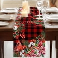 thumbnail image 3 of Table Runners 72 Inches Long Dress Scarves, Cardinal Bird Farmhouse Kitchen Table Runner, Coffee Tablerunners, Poinsettia Pine Cones Berry Flowers Red Plaid 16x72 Inch, 3 of 9