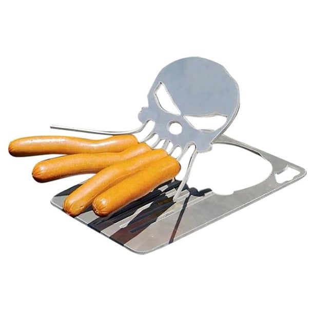 Sonducket Hot Dog Asador Barbacoa Pincho Palo Barbacoa Tenedor para Campfire Grill Estufas de camping No. 4