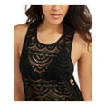 thumbnail image 3 of Miken Swim Black Sleeveless Crochet Racerback Drop-Waist Dress Cover-Up XS, 3 of 4