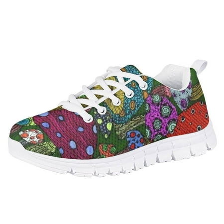 

Suhoaziia Sneakers for Boys Girls Exercise Walking Abstract Hippie Mushroom Print Shoes Lightweight Breathable (Toddler/Little Kids/Big Kids) School Lace Up Flats Size 11