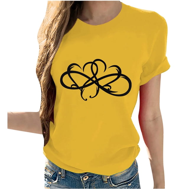 Birdeem Femmes Filles Grande Taille T-Shirts à Imprimé Tournesol Manches Courtes T-Shirt Blouse Hauts