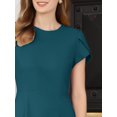 thumbnail image 4 of DARING DIVA Women's Sheath Petal Sleeve Elegant Pencil Dress L Lake Green, 4 of 7