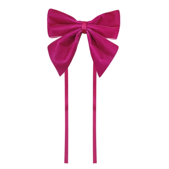 Luoshdecor 12 Pcs Velvet Ribbon Bows,Christmas Twist Tie Bows with Long Tie for Home Christmas Tree Party Supplies 3.9in