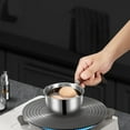 thumbnail image 3 of Gnmfd 304 Stainless Steel Three-Layer Mini Hot Oil Pot Thickened Deep Pan with Anti-Splash for Melting Cheese Candy Chocolate Heating Soups Sauces Milk Warming Household Kitchen Cooking, 3 of 9