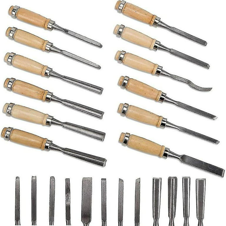 MARKETTY Professional Wood Carving Chisel Set - 12 Piece Sharp Woodworking Tools w/ Carrying Case - Great for Beginners