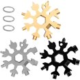 thumbnail image 1 of Snowflake Multi-herramienta 18 en 1 Herramienta portátil de Acero Inoxidable, Destornillador para Acampar al Aire Libre Herramienta para abrir Botellas (3 Piezas de Negro, Gris, Oro),11 Feliz Sencillez, 1 of 5