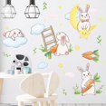 thumbnail image 3 of Un conjunto de pegatinas de pared de conejos, zanahorias, nubes y luna, calcomanías de pared para salas de estar, dormitorios, oficinas, decoración de pared, 3 of 5