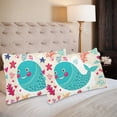 thumbnail image 2 of MKHERT Marine With Funny Whale Pillowcase Pillow Protector Cushion Cover 20x30 inch,Set of 2, 2 of 3