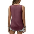 thumbnail image 6 of MOSHU Ribbed Trim Tank Tops for Women Flowy Round Neck Women Shirts Loose Fit Sleeveless Summer Tops, 6 of 12