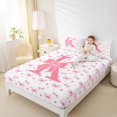 thumbnail image 4 of Homewish Bowknot Letter Monogrammed K 3pcs Twin Sheet Sets for Teens Female Girls,Dreamy Princess Twin Fitted Sheet,Love Heart Print Breathable Flat Sheet,Ultra Soft Home Decor, 4 of 6