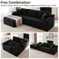 thumbnail image 2 of GNIXUU 103” W Corduroy Boneless Couch, L-Shaped Sectional Sofa with Left Facing Chaise, Comfy Memory Foam Cloud Compression Couches for Living Room Home Office, No Assembly,Black, 2 of 7