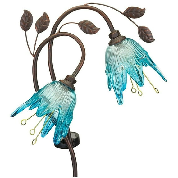 Regal Art and Gift 12513 - 42" Blue Double Flower Garden Stake Solar LED Light