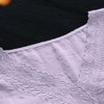 thumbnail image 5 of Youyipin Women's Floral Embroidery Linen Shirts Short Sleeve V Neck Babydoll Casual T Shirts For Women, 5 of 7