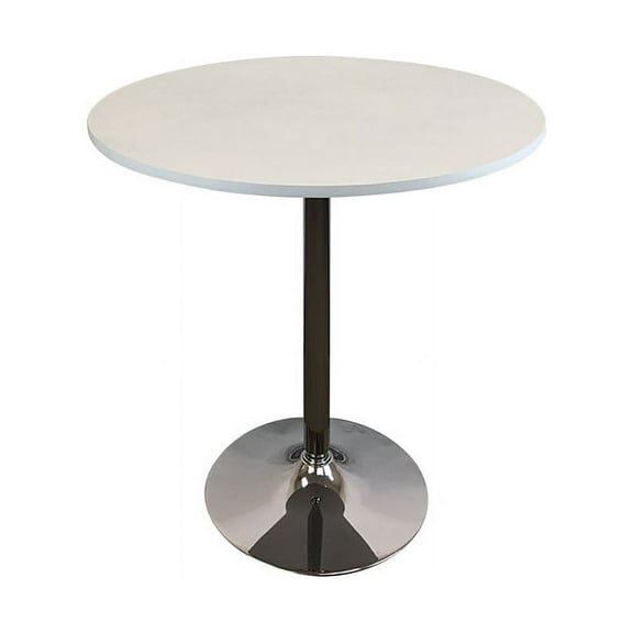 Pemberly Row Modern Wood Round Dining Table in White